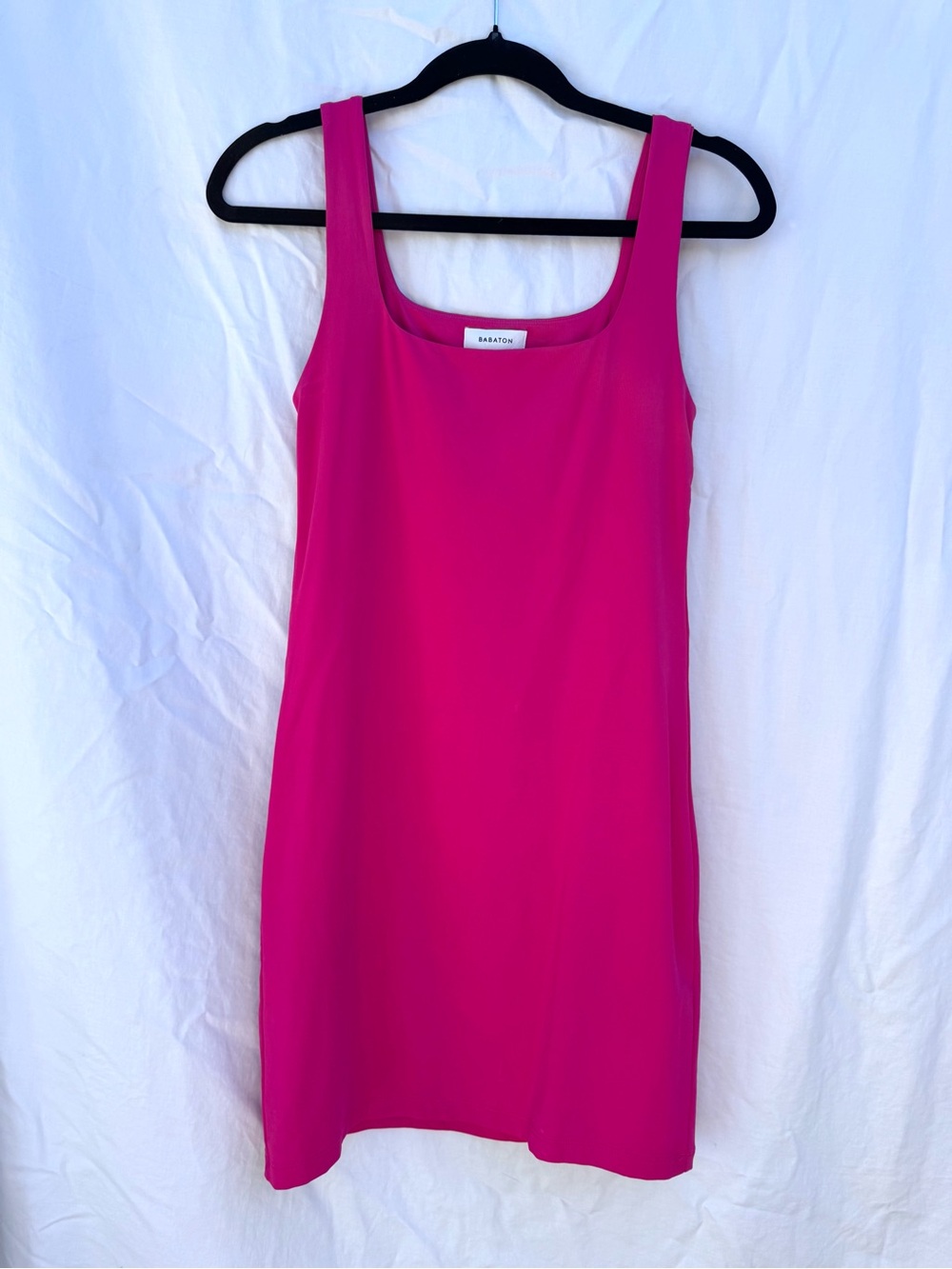 Aritzia Babaton Contour Squareneck Mini Dress - Hot Pink - Medium